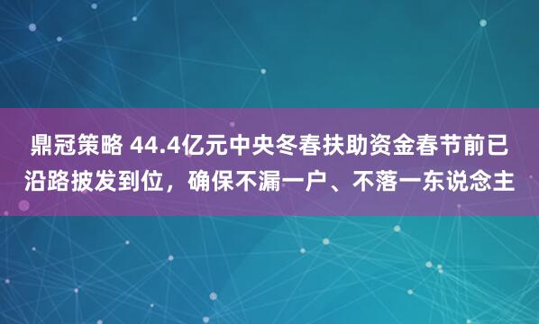 鼎冠策略 44.4亿元中央冬春扶助资金春节前已沿路披发到位,确保不漏一户、不落一东说念主