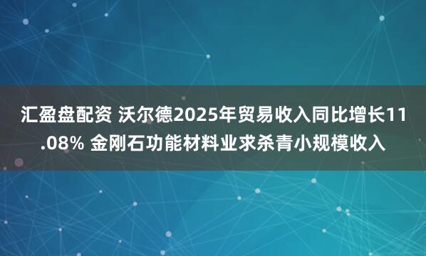 汇盈盘配资 沃尔德2025年贸易收入同比增长11.08% 金刚石功能材料业求杀青小规模收入