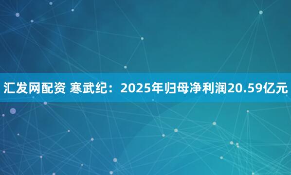 汇发网配资 寒武纪：2025年归母净利润20.59亿元