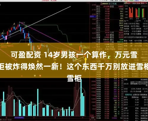 可盈配资 14岁男孩一个算作，万元雪柜被炸得焕然一新！这个东西千万别放进雪柜